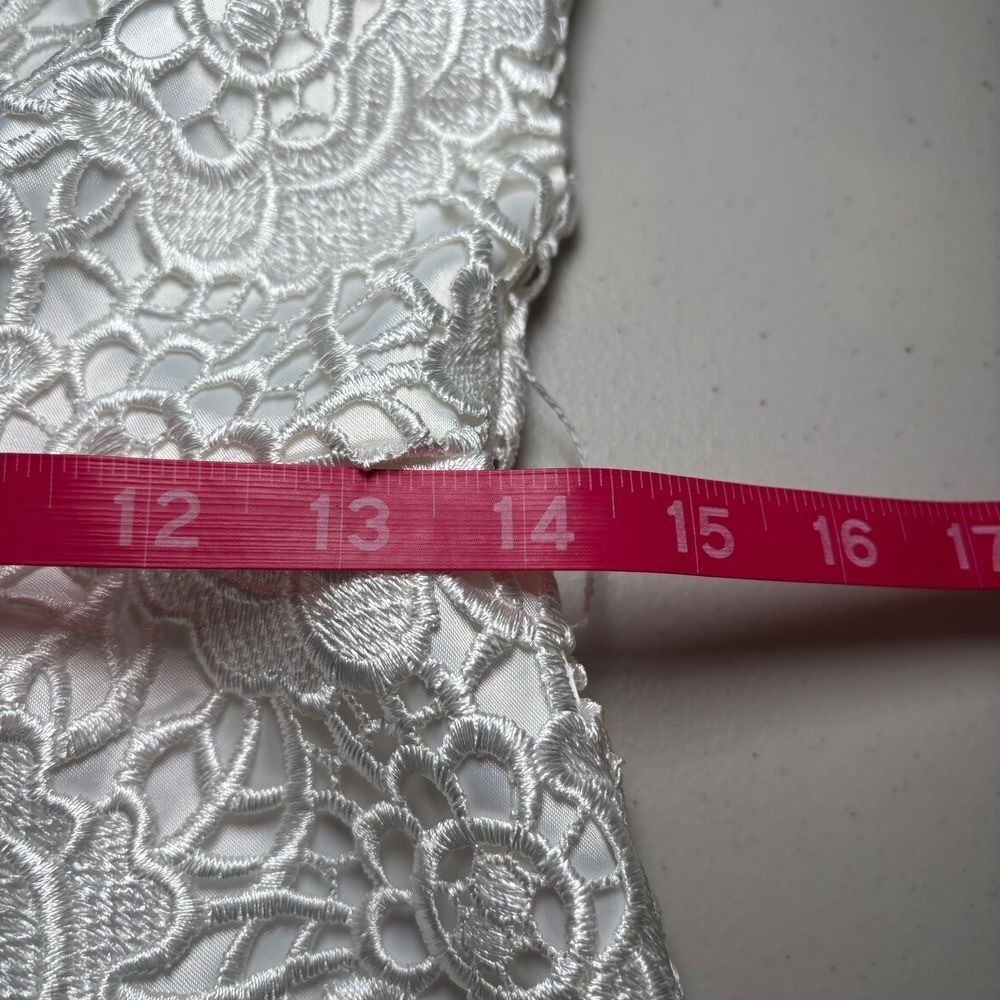MM Couture Miss Me White‎ Strapless Lace Mini Dress Medium Wedding Cocktail - Picture 11 of 12